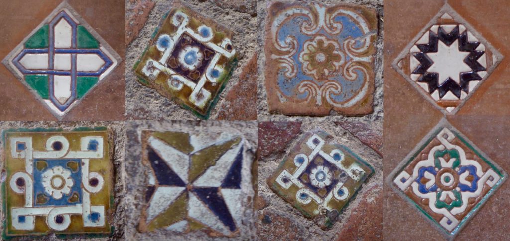 Collage of several floor tiles
